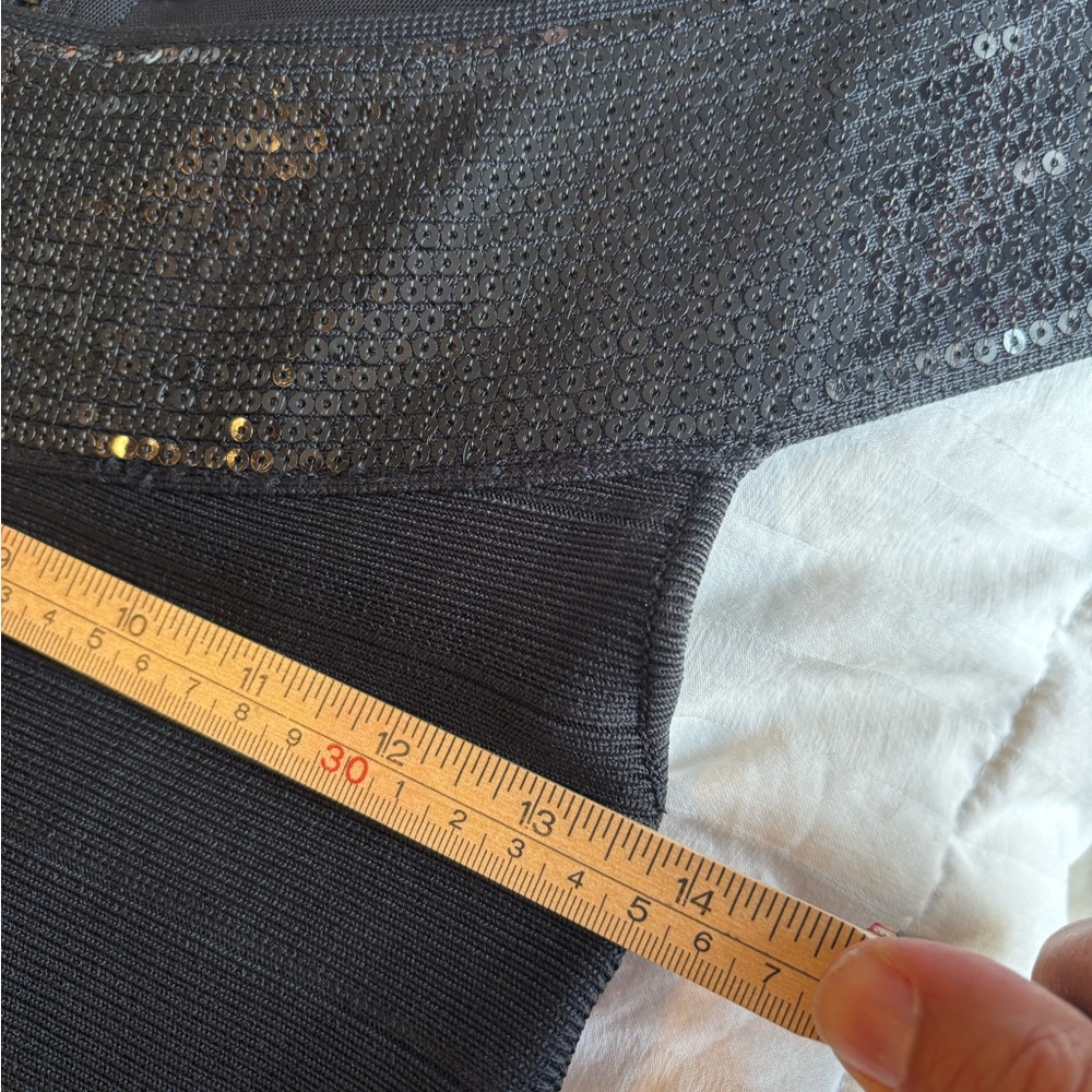 Guess Black Strapless Dress Sequence Neckline Small - Picture 8 of 12